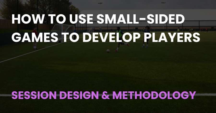 How to Use Small-Sided Games to Develop Players article cover showing a small-sided training game