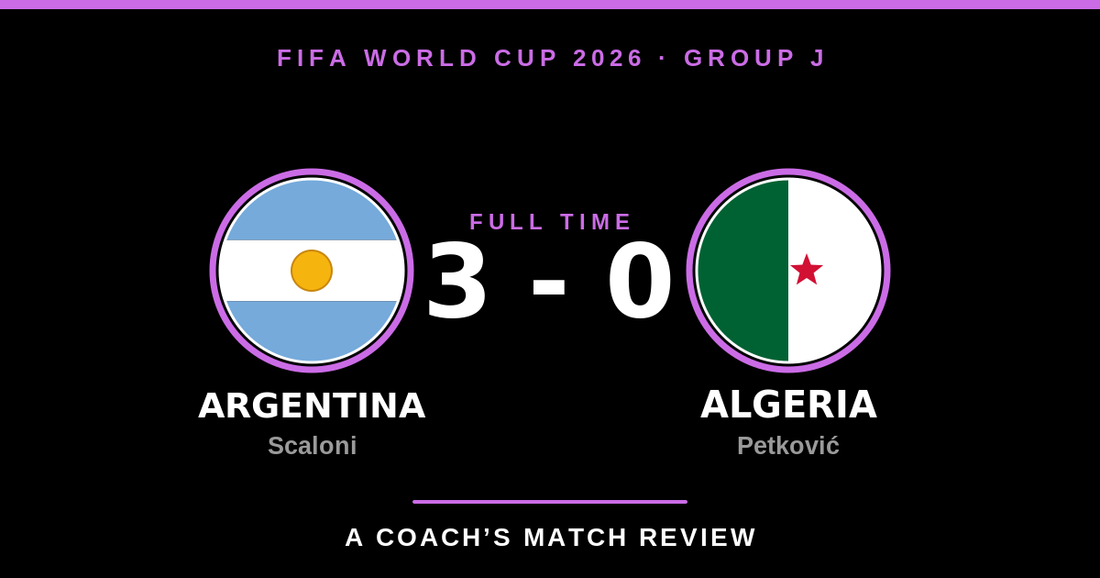 Argentina 3-0 Algeria, World Cup 2026 Group J. Scaloni v Petkovic. A Coach's Match Review.