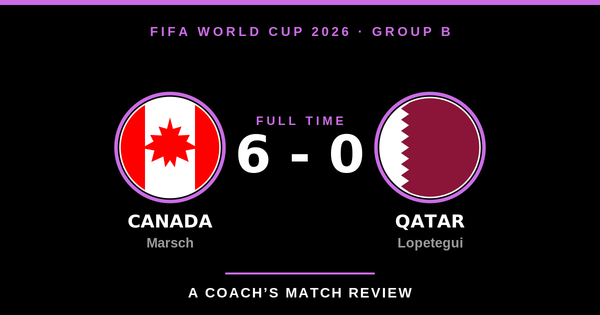 Canada 6-0 Qatar, World Cup 2026 Group B.