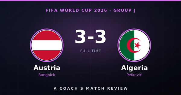 Austria 3-3 Algeria, FIFA World Cup 2026 Group J, A Coach's Match Review