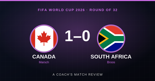 Canada 1-0 South Africa, FIFA World Cup 2026 Round of 32 - A Coach's Match Review