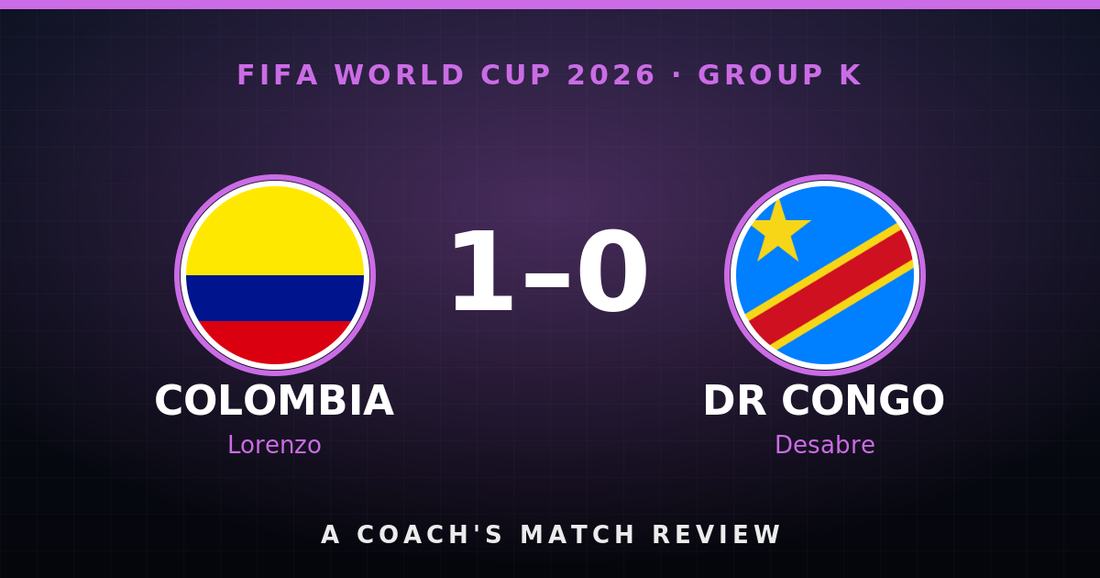 Colombia 1-0 DR Congo, FIFA World Cup 2026 Group K - A Coach's Match Review