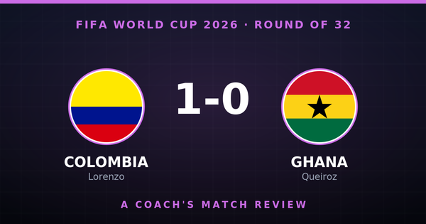 Colombia 1-0 Ghana - World Cup 2026 Round of 32 coaching review