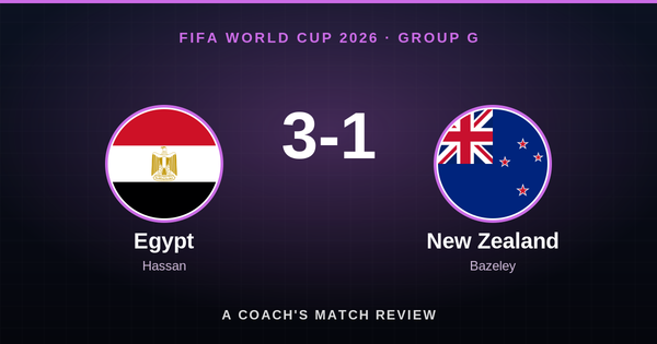 Egypt 3-1 New Zealand, FIFA World Cup 2026 Group G - A Coach's Match Review