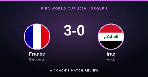 France 3-0 Iraq, FIFA World Cup 2026 Group I - A Coach's Match Review