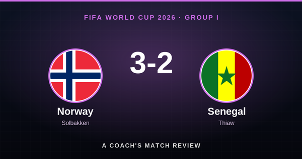 Norway 3-2 Senegal, FIFA World Cup 2026 Group I - A Coach's Match Review