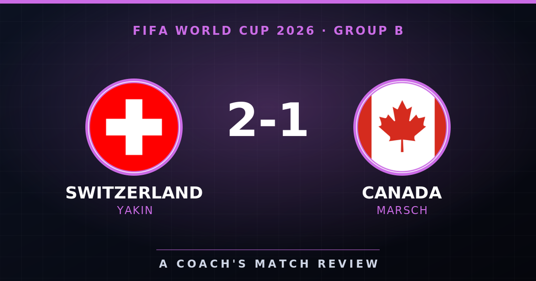 Switzerland 2-1 Canada, FIFA World Cup 2026 Group B, A Coach's Match Review