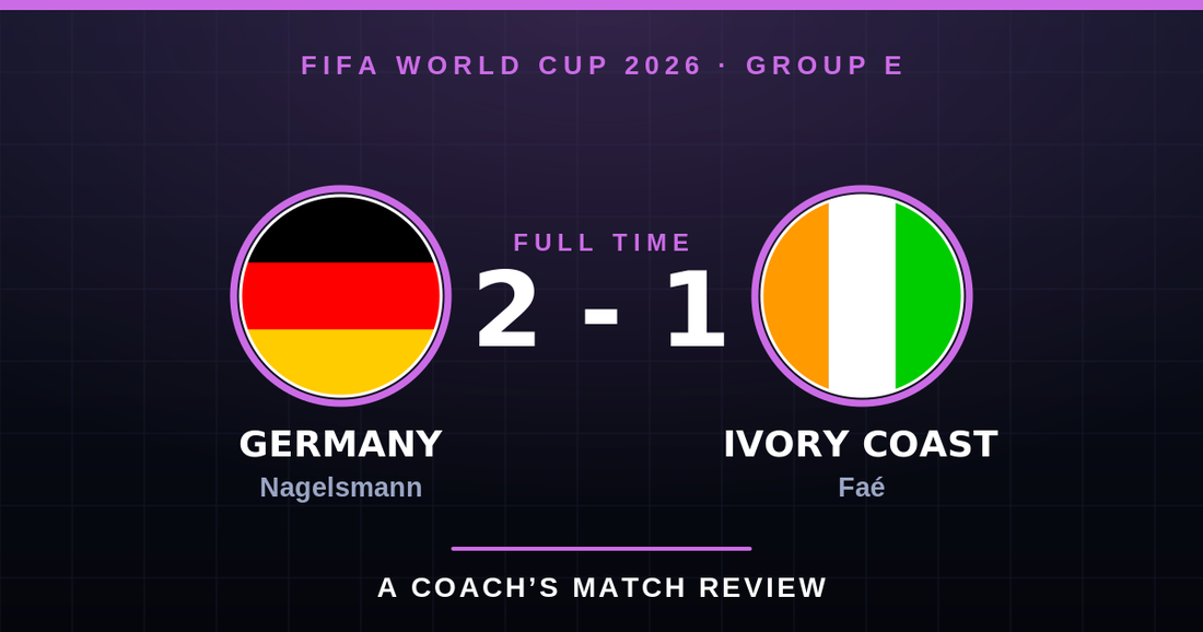 Germany 2-1 Ivory Coast, World Cup 2026 Group E.