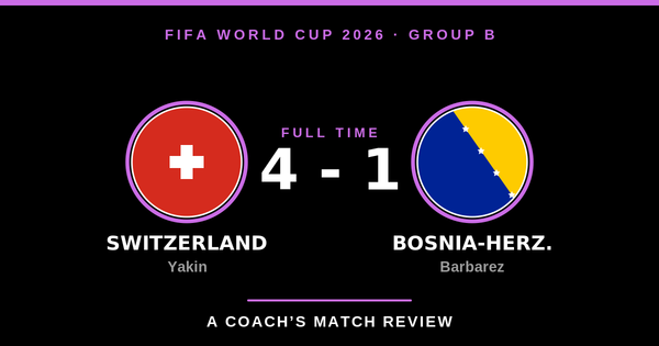 Switzerland 4-1 Bosnia-Herzegovina, World Cup 2026 Group B.