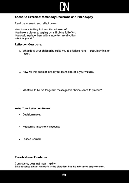 Developing a Coaching Philosophy Workbook